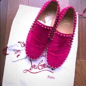 Christian Louboutin Pink Pik Boat Spiked Sneaker